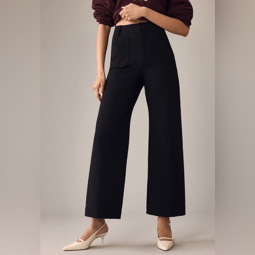 Anthropologie Colette Cropped Wide-Leg Pants by Maeve: Ponte Edition-NWOT-25P
